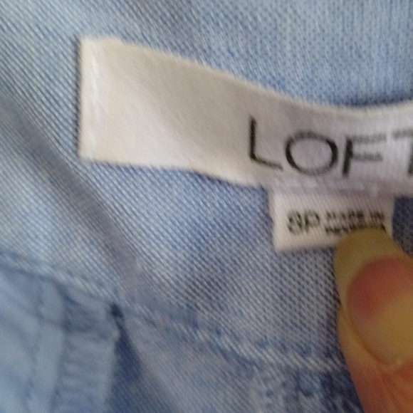 Loft wide leg 100 Linen ZIP front pants size 8 P - Picture 9 of 9